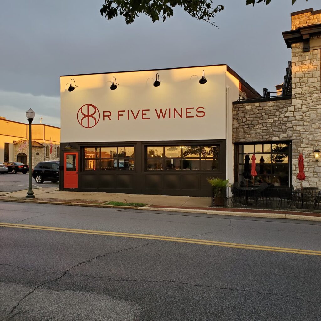 R Five Wines Building at Dusk